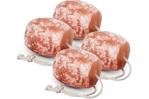 SALT N SOUL Himalayan Salt Lick 5-6 lbs - Licking Salt for Horses | Deer Salt Lick Block | Block Salt on Rope | Himalayan Licking Salt for Animals. Pack of 4