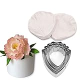 AK ART KITCHENWARE Peony Decoration Tool Leaf and Flower Tool Kit Stainless Steel Cookie Cutter Set Silicone Veining Mold Petal Sugar Flower Making Tool A327&VM059