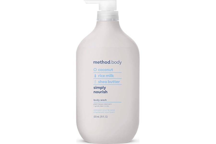 method Body Wash, Simply Nourish, 28 fl oz | Soothing Formula, Leaves Skin Feeling Soft & Moisturized, Made Without Parabens, Notes of Coconut, Rice Milk & Shea Butter product image
