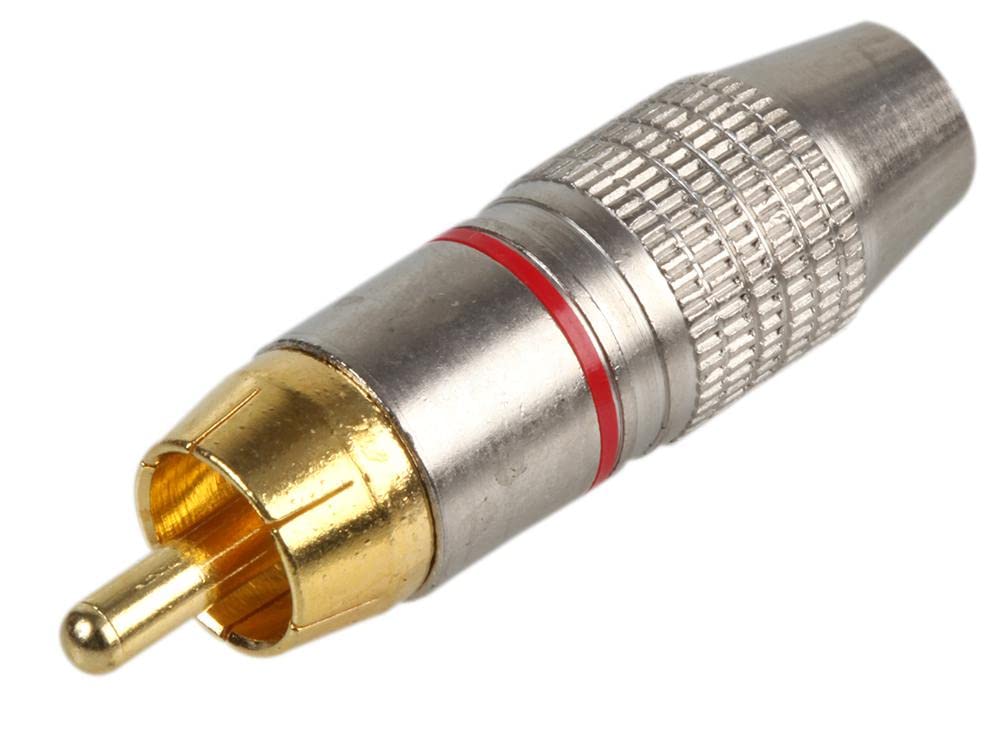 Pro Signal PS11547 Metal RCA Phono Plug, Red, Pack of 10
