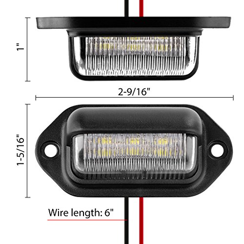 image for CZC AUTO 2PCS 12V LED Exterior License Plate Tag Light, Interior Court
