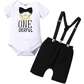 Laqualle Baby Boys Funny First Birthday Outfit Infant Boy 1st Cake Smash Clothes Bow Tie Pants Set