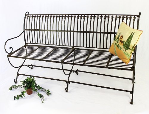 DanDiBo Bank Finca 063-JO 3-Sitzer aus Metall Gartenbank Sitzbank Baumbank 153 cm Braun – Bild 7