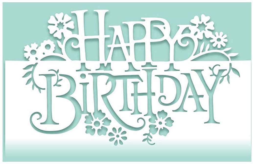 Happy Birthday Metal Die Cuts & Stencils - DIY Craft Embossing Template & Thin Banner Cutting Die for Card Scrapbooking
