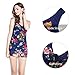 wantdo Women's One Piece Swimsuit Plus Size Swimming Shaping Body Swimdress Navy Red 3XL US 12-14