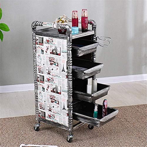 Beauty Salon Trolley Finishing Lockers Multifunctional Mobile Hot Dyeing Beauty Cart Stable Stainless Steel Easy To Assemble 31 * 51 * 79cm,white