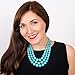Jane Stone Turquoise Blue Bubble Necklace 3-Layer Illusion Necklace Wedding Bridal Jewelry (Fn0659-Turquoise Blue*)