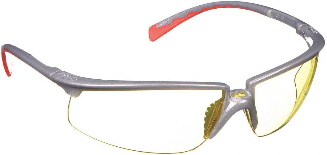 3M Amber Safety Glasses, Anti-Fog, Half, Wraparound