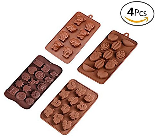 Betwoo Silicone Chocolate Molds for Baking,Set of 4 (Style 1)