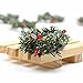 Taloyer 10Pcs Mini Artificial Berry Branches Flowers Wreath Christmas Garland Pendant Decoration Wedding Party DIY Scrapbooking Crafts