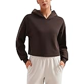 CRZ YOGA SoftAura Cropped Hoodies for Women - Long Sleeve Pullover Basic Workout Casual Hooded Sweatshirts