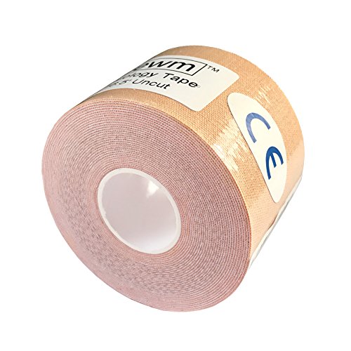 Viewm Kinesiology Tape for Athletic Recovery, Breathable Waterproof Elastic Sports Tapes, 2 inches × 16.5 feet Uncut Roll (Beige) - Thumbnail 7