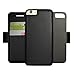 iPhone 6/6s Plus Detachable Folio Leather Case, Yowosmart Genuine Leather Card Slot Holder Cash Pocket with Kickstand Works with Car Magnetic Holder Slim Soft for Apple iPhone 6/6s Plus 5.5 Inch Black