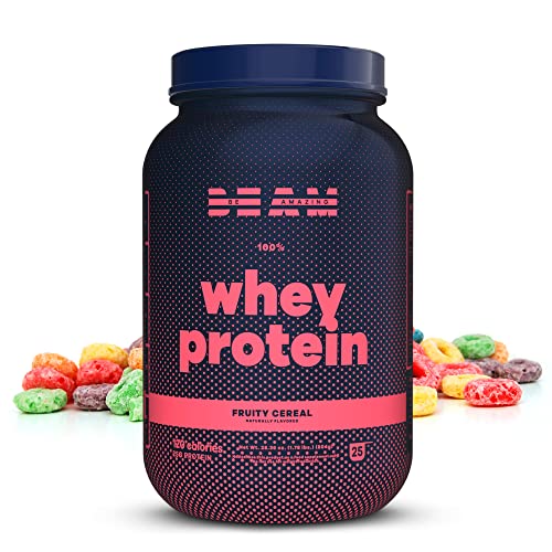 BEAM Be Amazing - Whey Protein Isolate Powder | Soy and Gluten-Free Protein Powder for Muscle Grow Support | Post Workout Shake with Digestive Enzymes & Recovery | Fruity Cereal, 25 Servings