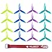 DALPROP 16pcs Cyclone T5046C Pro 5046 3 Blades (5.0 x 4.6) CW CCW Propeller for FPV Racing Quadcopter Frame Kit (4sets, Mix Color)