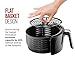 Chefman 3.6 Quart Air Fryer Oven with Space Saving Flat Basket, Oil Free Hot Airfryer w/ 60 Minute Timer & Auto Shut Off, Dishwasher Safe Parts, BPA-Free, Black