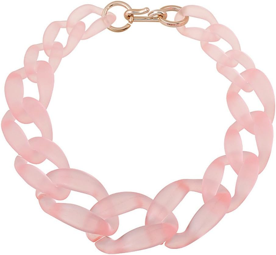 Jewelrydress Women Fashion Acrylic Twist Collar Chunky Choker Statement Chain Necklace