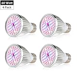 CREATE BRIGHT Led Grow Light Bulb, 60W Plant Light Bulb Full Spectrum Led Grow Bulb E26 Grow Plant Light for Indoor Plants,Hydroponics Greenhouse Organic,Pack of 4