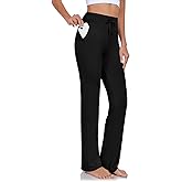 ADANIKI Womens Yoga Pants with Pockets Straight-Leg Loose Comfy Modal Drawstring Lounge Running Long Active Casual Sweatpants