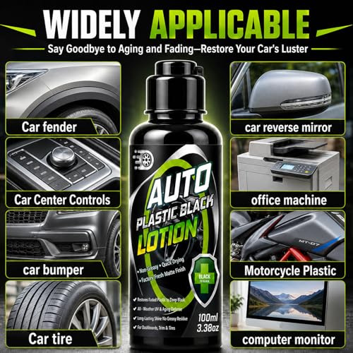 Inpumo Back to Black Trim Restorer, 100ml Car Plastic Restorer, Exterior and Interior Car Cleaning Kit, Restore Faded Plastic, Vinyl & Rubber, Resists Water, UV Rays, Dirt