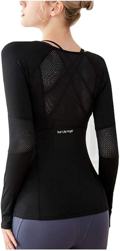 long sleeve mesh workout top