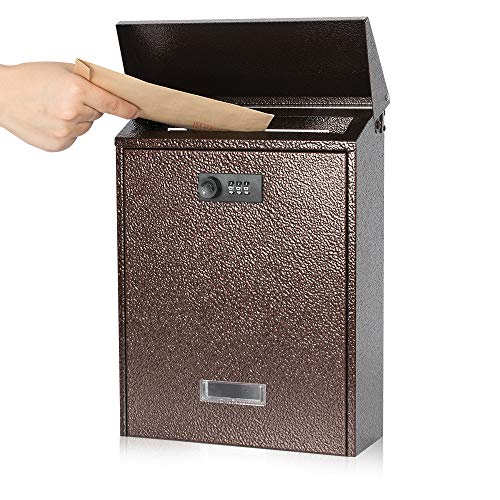 Kyodoled Mail Boxes with Combination Locking Wall Mount Mailbox Steel