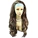 Blonde Brown mix 3/4 Fall Hair Piece Long Straight Layered wavy Half Wig hair extension