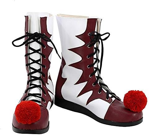 Clown Boots Classic Horror Movie Cosplay Hallloween Red & White Shoes