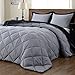 downluxe Twin Comforter Set - Black and Grey Twin Comforter, Soft Bedding Sets for All Seasons -2 Pieces - 1 Comforter (66
