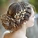 Artio Leaf Wedding Hair Pins Accessories with Beads for Brides and Bridesmaids 3 PCS (HP-9558)