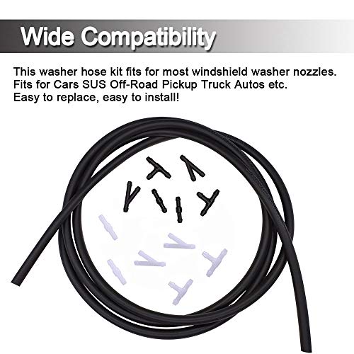 Universal Windshield Washer Nozzle Fluid Hose Kit 3 Meters with 12 Pcs Hose Connectors Suitable for Most of Car Washer Fluid Tubing - Thumbnail 4