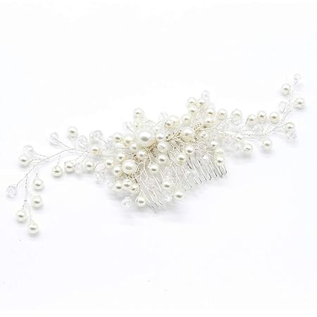 Xinlie Hochzeit Haarkamm mit Strassbesatz Brautschmuck Haare Perlen Haarschmuck Hochzeit Braut Kopfschmuck Haarschmuck für Br