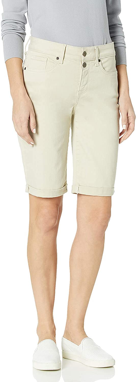 NYDJ Women’s Briella ROLL Cuff Jean Short Shorts, Feather, 10