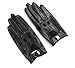 Ambesi Women's Open Back Leather Driving Gloves Black S