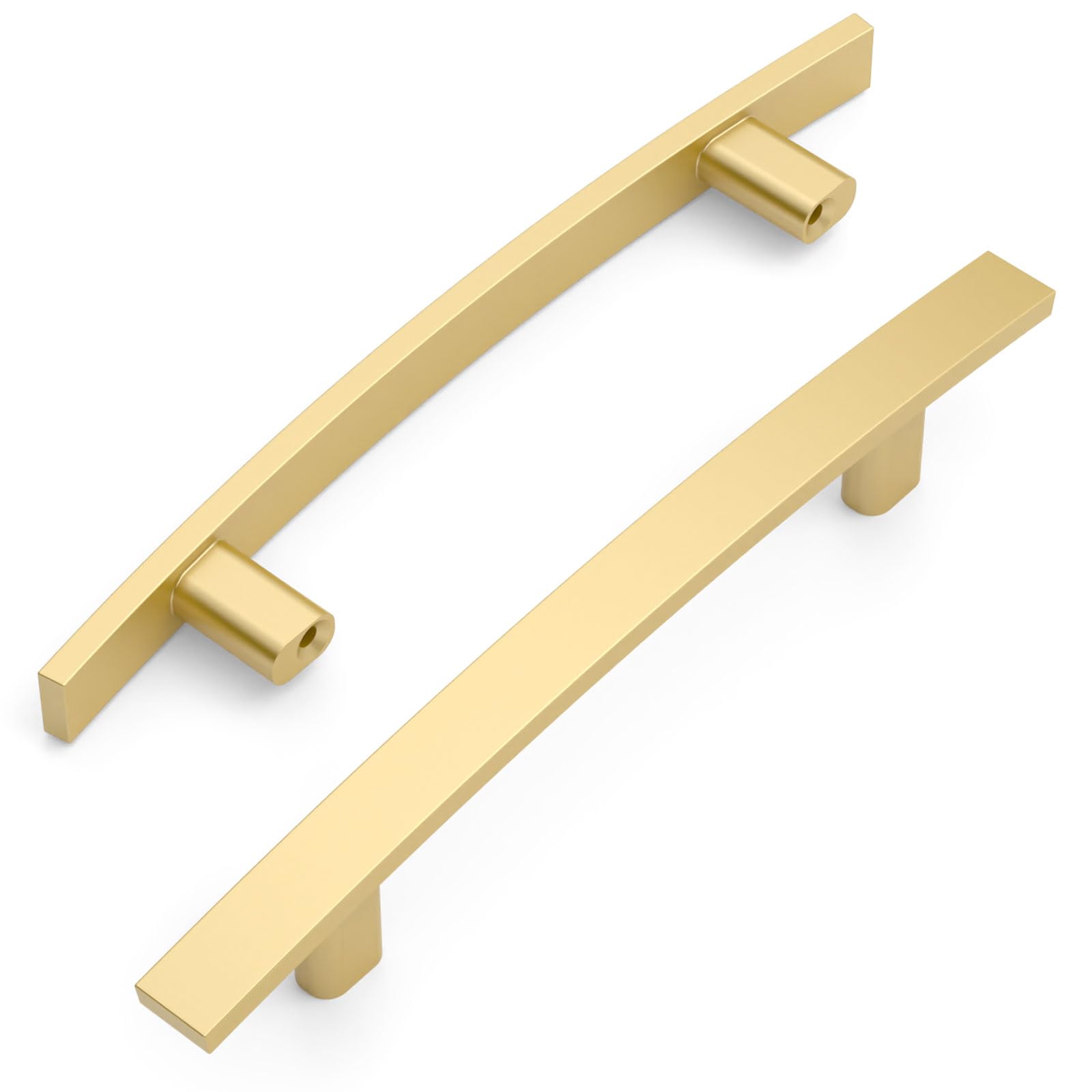 Photo 1 of Amerdeco 10 Pack Brushed Gold 3-3/4 Inch(96mm) Hole Centers Kitchen Cabinet Pulls Cabinet Hardware Kitchen Handles for Cabinets Cupboard Handles Drawer Pulls ZH0003