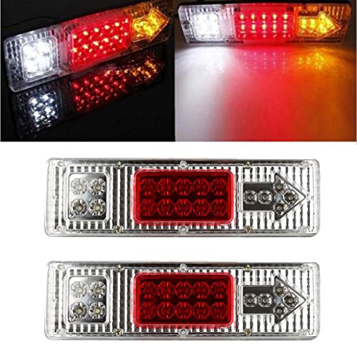Ecosin Fashion 1 pair 19 LED Tail Light Car Truck Trailer Stop Rear Reverse Turn Indicator Lamp