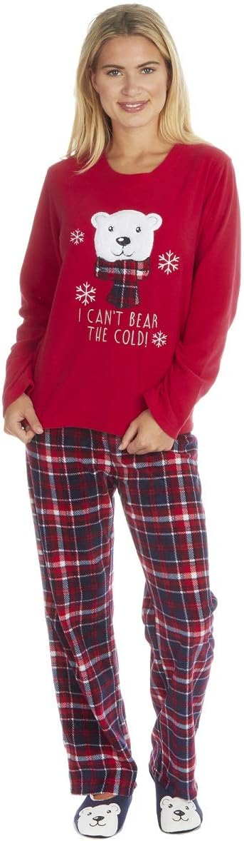 Ladies Soft & Cosy Fleece Animal Pyjamas