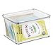 mDesign Set of 3 Stackable Plastic Containers? Perfect Kitchen Accessories As Food Containers? Ideal Also in the Fridge or Freezer ? With Lid ? Colour: Transparent