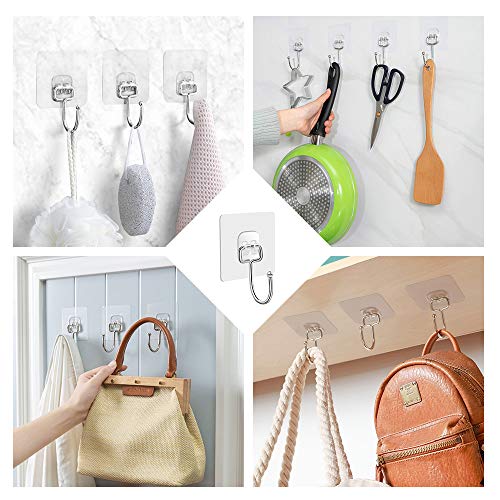 Large Adhesive Wall Hooks 33LB(Max), SUNDOKI Self Adhesive Hooks