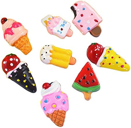 Chige Fridge Magnets, 8 Pcs PVC Ice Cream Refrigerator Magnets Kitchen Decoration Kit - Office Magnets, Calendar Magnet, Whiteboard Magnets, Perfect Home Decorative Magnet Set (Ice cream)