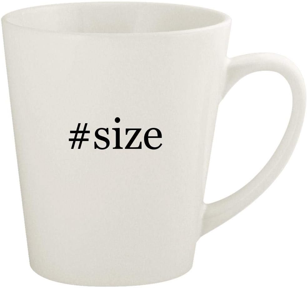 #size - 12oz Hashtag Ceramic Latte Coffee Mug Cup, White