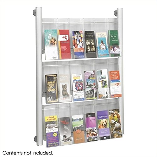 Safco Products 4134SL Luxe Magazine Rack, 9 Pocket, Silver