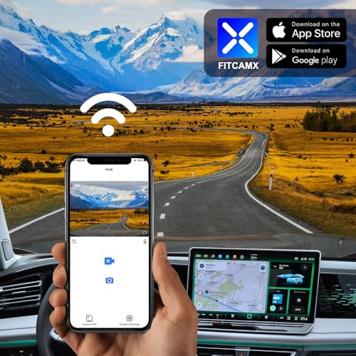Fitcamx Dashcam 4K Fit for Volkswagen Tiguan MK3 2024 2025 (6766 Black) OEM Dash Cam, 2160P UHD Video Wifi, Parking Monitoring, G-Sensor, Circular Recording, WDR, Plug&Play, 64GB Card