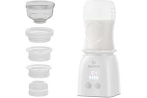 BabyBond Baby Bottle Warmer, Portable Bottle Warmer for Most Bottles Rechargeable Travel Bottle Warmer Cordless for Baby Milk Breastmilk with Precise Temperature Control (Grey)