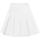 EXCHIC Women's High Waist Pleated Skater School Tennis Skirts