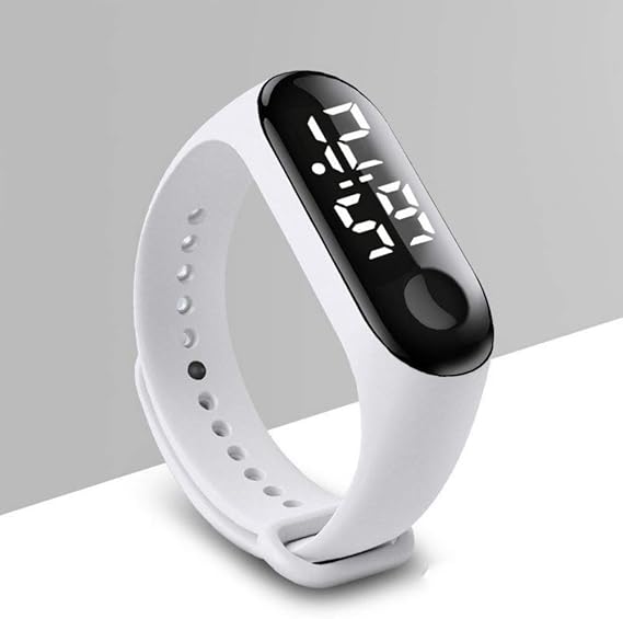 Amazon 腕時計 ウォッチ スポーツウォッチ ランニングウォッチ 防水腕時計 超薄型 シリコーン デジタル Led腕時計 スポーツ ジョギング ランニング ブレスレット ホワイト メンズ腕時計 腕時計 通販