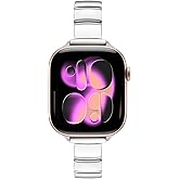 Dhwazz Band for Apple Watch Series 11 10 42mm, Women Ceramic Watchband Stainless Steel Strap for iWatch SE 3 2 Series 9 8 7 6 5 4 3 2 1 41mm 40mm 38mm