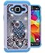 J3 Case, Express Prime Case, Nuomaofly Studded Rhinestone Crystal Bling Hybrid Armor Defender Dual Layer Case Cover for Samsung Galaxy J3 / Express Prime/Amp Prime (Owl)