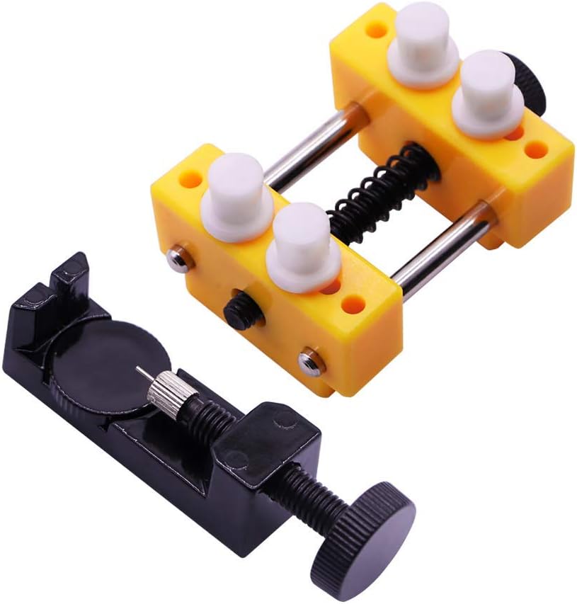 2Pcs Watch Adjustable Back Case Opener Remover Fixing Holder Watch Band Link Slit Strap Bracelet Chain Pin Remover Watch Repair Tool Kit