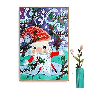 Framed Canvas Wall Art Christmas Santa Claus Canvas Prints Home Artwork Decoration for Living Room,Bedroom - 16x24 inches
